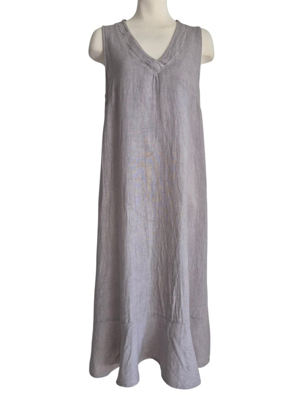Francesca Bettini 100% Linen Made in Italy Lagenlook Sleeveless Midi Dress S